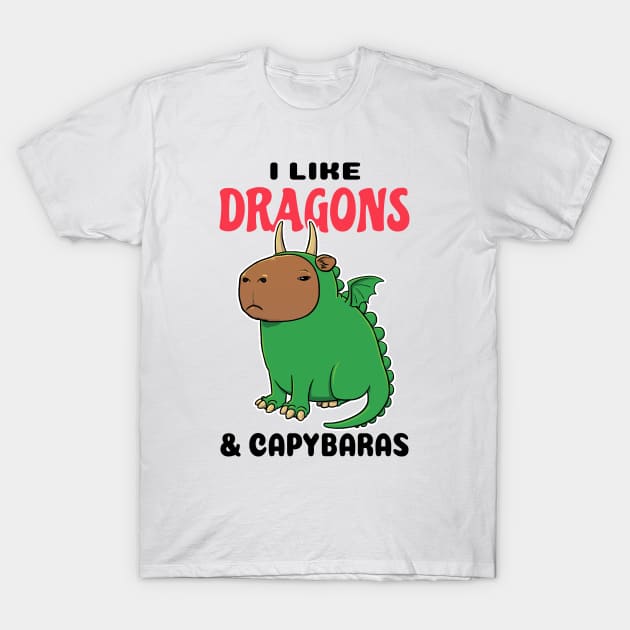 I like Dragons and Capybaras T-Shirt by capydays